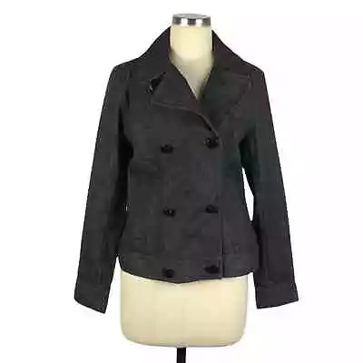 Buy TALBOTS Dark Grey Black Button Up Jean Jacket Denim Mod • 18.94£