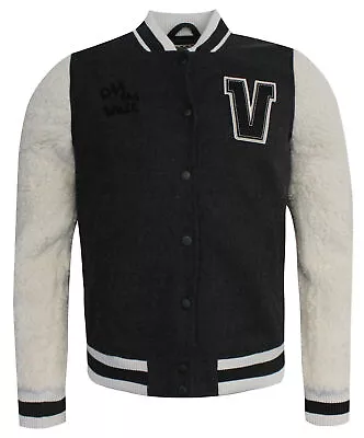 Buy Vans Off The Wall University Fleece Zip Up Varsity Jacket 2Y7875 A41E A113B • 23.99£