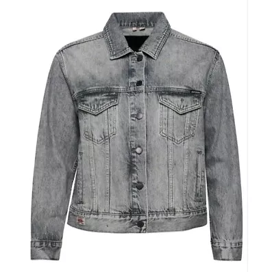 Buy Immaculate Superdry Womens FrankVintage Grey UK16 Boyfriend Trucker Denim Jacket • 11£