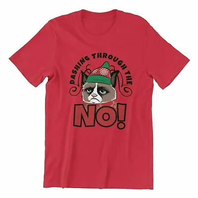 Buy Men's Ladies Anti Christmas Grumpy Cat T-shirt Dashing Through The No Gift Tee • 12.99£