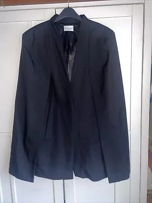 Buy Simo Black Cape Jacket Ladies Long Coat Party 10 12 Top Smart • 7£