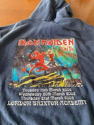 Buy Iron Maiden Official Original 2002 Run To The Hills London Brixton Tour Hoodie • 70.87£
