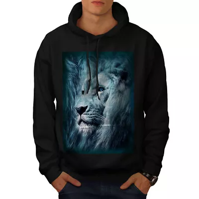 Buy Wellcoda Lion Beast Moon Animal Mens Hoodie, Nature Casual Hooded Sweatshirt • 26.99£