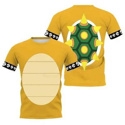 Buy Adult Kids Mario Bro Bowser Cosplay Unisex T-Shirt 3D Short Sleeve Tee Tops Gift • 7.99£