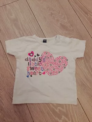 Buy Baby Girls T Shirt Daddys Little Sweetheart Slogan T Shirt M&Co 6-9 Months • 1£