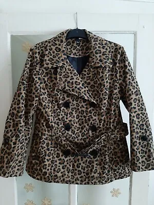 Buy New H&M Leopard Jacket Raincoat Tattoo Punk Rock Psychobilly Rockabilly Pin Up • 14.99£