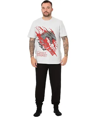 Buy Game Of Thrones Pyjamas For Men | White/Black Lounge Pants T-Shirt Set • 22.99£