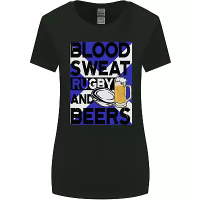 Buy Blood Sweat Rugby And Beers Scotland Funny Womens Wider Cut T-Shirt • 8.75£