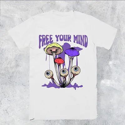 Buy Free Mind Trippy Psychedelic Mushroom Psychedelic Freedom Mens T Shirts #P1#PR#A • 13.49£