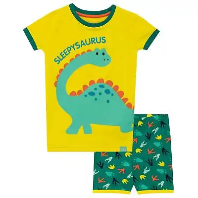 Buy Dinosaur Short Pyjamas Kids Boys  18 24 Months 2 3 4 5 6 Years PJs Set Yellow • 8.39£