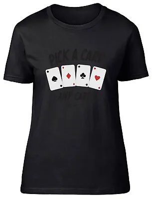 Buy Pick A Card Any Card Playing Card Fitted Womens Ladies T Shirt • 8.99£