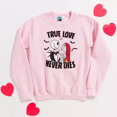 Buy Official Disney The Nightmare Before Christmas True Love Never Dies Pink Sweater • 39.99£