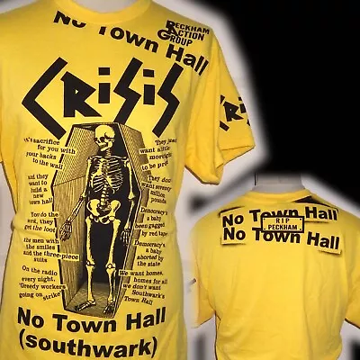 Buy Crisis No Town Hall 100% Unique  Punk  T Shirt Large Bad Clown Clothing • 16.99£