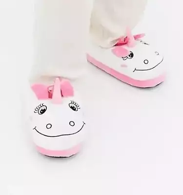 Buy Brave Soul Unicorn Slippers Pink White Size S/m & M/l New With Tags • 10£