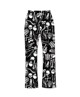 Buy Unisex Anatomy Skull Bones Heart Print Pyjamas Bottom Loungewear Goth Punk Emo • 18.99£