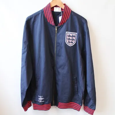 Buy Mens UMBRO Blue Zipped Official Football England Bomber Style Jacket UK XL -W45 • 9.99£