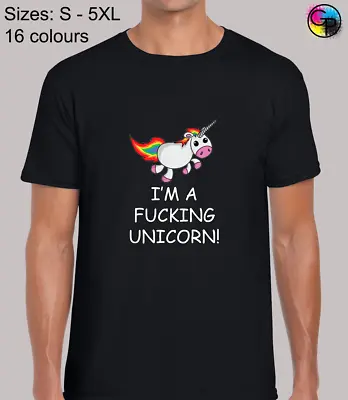 Buy Im A Fucking Unicorn Novelty Funny Regular Fit T-Shirt Top TShirt Tee For Men • 9.95£