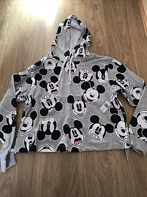 Buy Walt Disney World Girls Cropped Hoodie With Mickey Design In Grey BNWT Size L • 20£