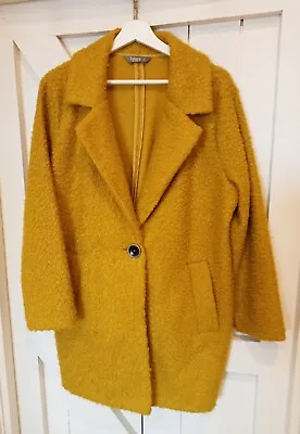 Buy Nutmeg Ladies Mustard Unlined Teddy Coat /Jacket-Size 14 • 10£