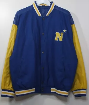Buy STEVE & BARRYS US Navy Midshipmen Football Varsity USA Jacket Blue Wool XL • 18.99£