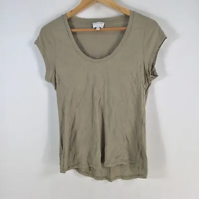 Buy Witchery Womens T Shirt Size M Aus 10 Khaki Green Short Sleeve Cotton 075649 • 12.36£