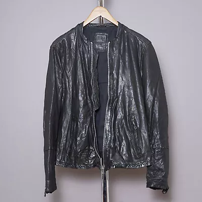 Buy ALL SAINTS COLLIDE Leather Jacket 2XL Mens Black Celebrity Biker Bomber XXL • 349.99£