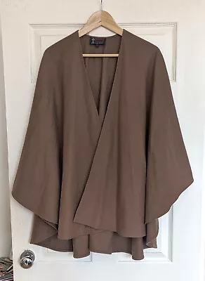 Buy Jimmy Hourihan Molina Wool-Cashmere Cape Brown One Size Fits Most Wrap Poncho • 45£