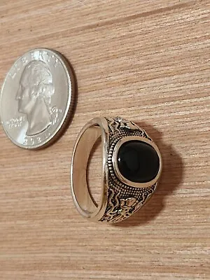 Buy LoTD : Lord Of The Rings Black Sauron Gem Onyx Ring Silver Plated Jewelry  • 18.80£