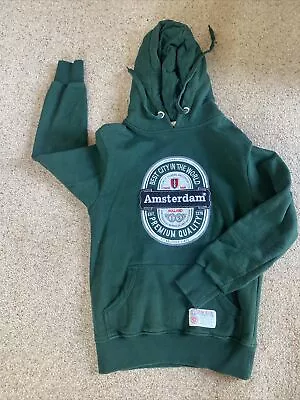 Buy Amsterdam Designs Green Hoodie With A Heineken Style Beer Label Patch  Size S • 7£