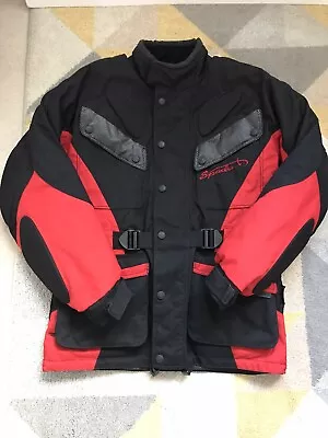 Buy Spada Mens Motorcycle Jacket Size S Armoured Removable Lining Red And Black • 39.99£