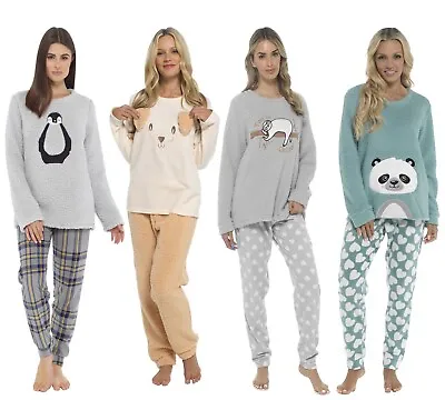 Buy Ladies Snuggle Fleece Pyjama Set Loungewear Pyjamas Warm Soft Fleece Pj Sets • 19.99£