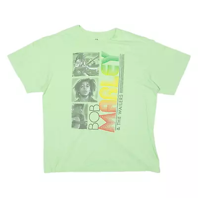 Buy ZION SPORTSWEAR Bob Marley And The Wailers Mens Band T-Shirt Green Crew Neck XL • 14.99£