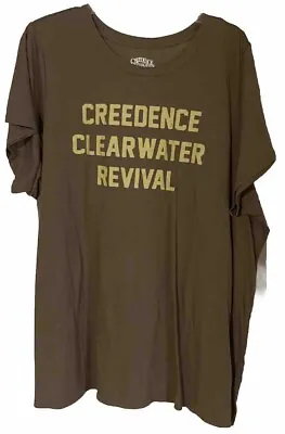 Buy Creedence  Clearwater Revival Brown  T-Shirt Sze XXL +  Proud Mary • 8.50£