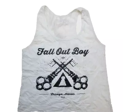 Buy Fall Out Boy Shirt Womens Large White Tank Chicago Illinois 2013 Concert Ladies • 16.20£