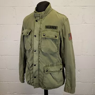 Buy Denim & Supply Ralph Lauren Army Jacket Large Men Military M65 Utility USA Flag • 125£