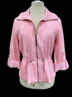 Buy Ruby Road Rouched Women'sJacket/Zip- Lightweight Size 10/Petite-L Coral-L Sleeve • 7.96£