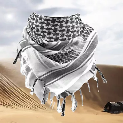 Buy Cotton Palestinian Shemagh Freedom Scarf Cotton Keffiyeh Head Wrap Black & White • 8.99£