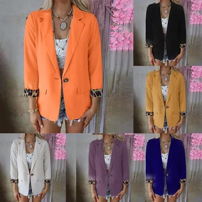 Buy Female Womens Coat Blazer Suit Work Office Casual Jackets Ladies Long Sleeve • 11.85£