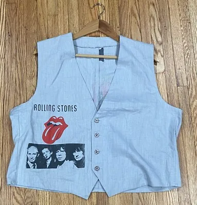Buy Vintage Rolling Stones Vest Jacket 90s Voodoo Lounge 23 In Wide 22 In Long • 39.37£