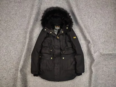 Buy Barbour International Picard Wax Black Hooded Winter Jacket • 155.92£