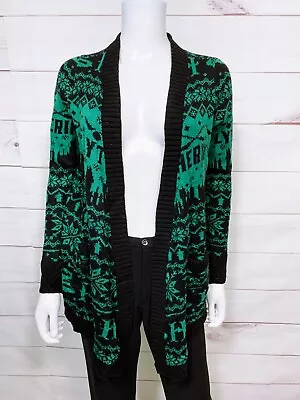 Buy Harry Potter Womens Christmas Slytherin Open Cardigan Size XS Green & Black • 33.77£
