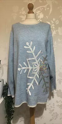 Buy Next Ladies Christmas Jumper Size M Sequin Snowflake ❄️7 • 9.99£