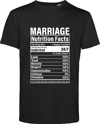 Buy Marriage Nutrition Facts T Shirt Love Trust Honesty Respect Friendship Gift Top • 9.99£