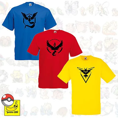 Buy Pokemon Go Team Valor Mystic Instinct T-shirt Gift Symbol Pikachu Pokeball Tee • 8.59£