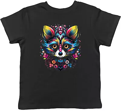 Buy Hipster Racoon Kids T-Shirt Psychedellic Funky Mandala Animal Childrens Boy Girl • 5.99£