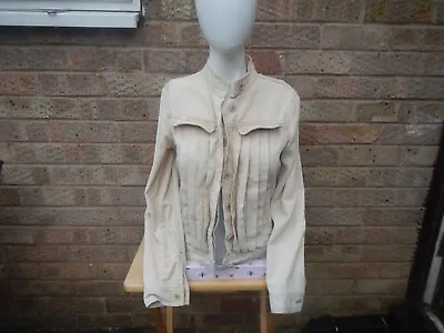 Buy Retro , Y2k Fcuk Jeans Size Small Ladies Beige Cord Jacket ,aged Look • 12£