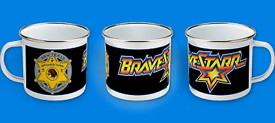Buy Galactic Marshall BraveStarr Badge Enamel Camp Mug 10oz - 80s Cartoon Nostalgia • 9.99£