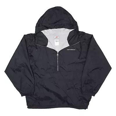 Buy NEW BALANCE 1/2 Zip Mens Pullover Jacket Black Hooded M • 19.99£