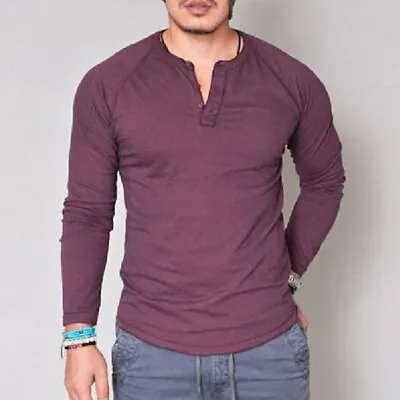 Buy Mens Tops Long Sleeve T Shirts Men's Fashion Crew Neck Work Pullover Soft • 13.89£