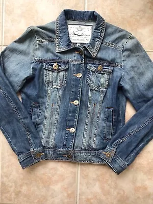 Buy Next Jeans Blue Washed Cotton Denim Jacket Size 10 Excon • 11.99£